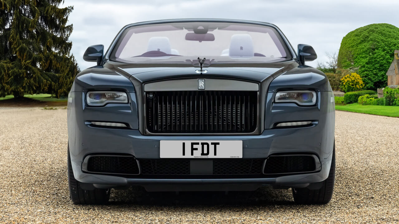 Car displaying the registration mark 1 FDT